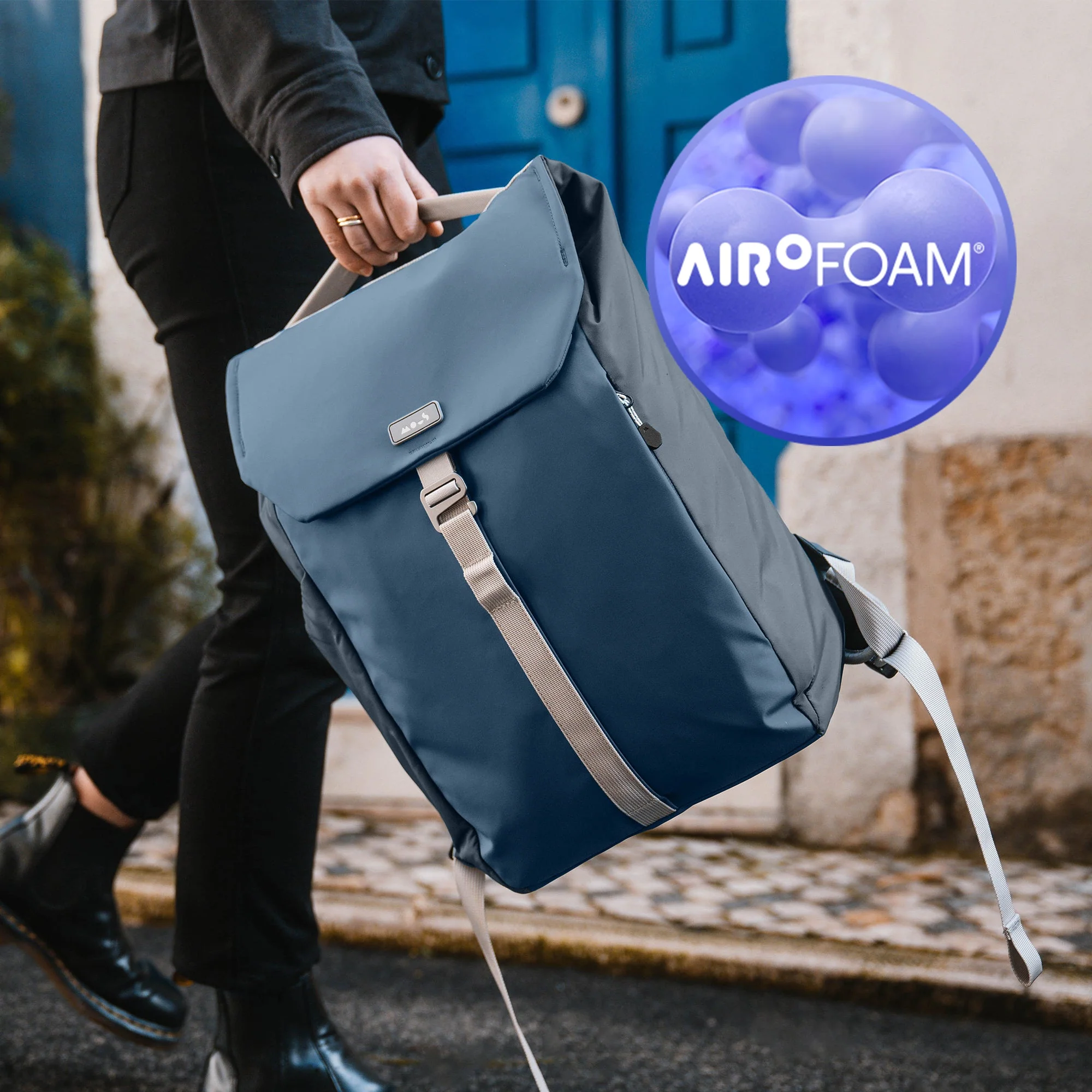 Flap Backpack with AiroFoam® - Marine - Image 3