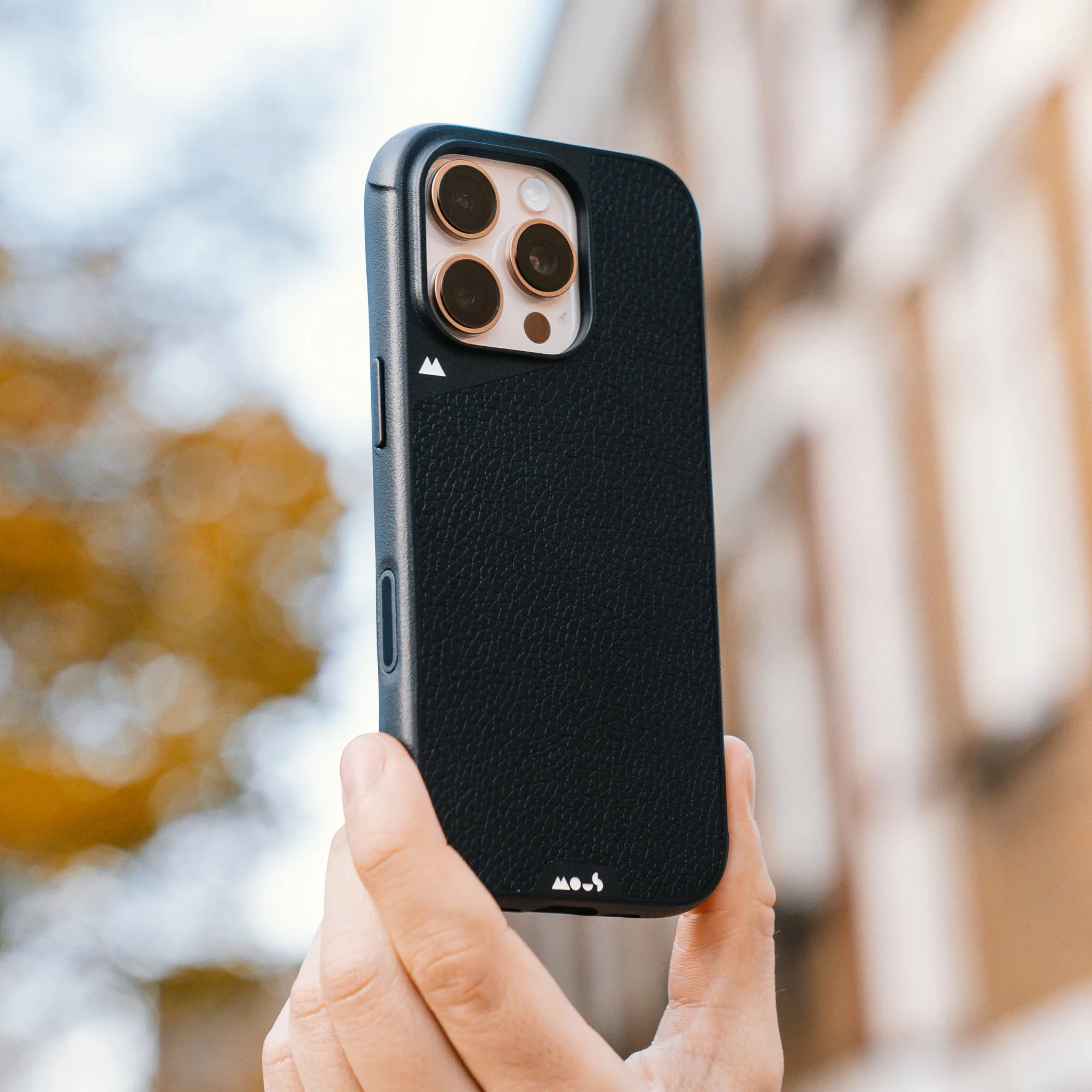 Black Leather Protective Phone Case with Camera Control Button - Limitless - Image 7