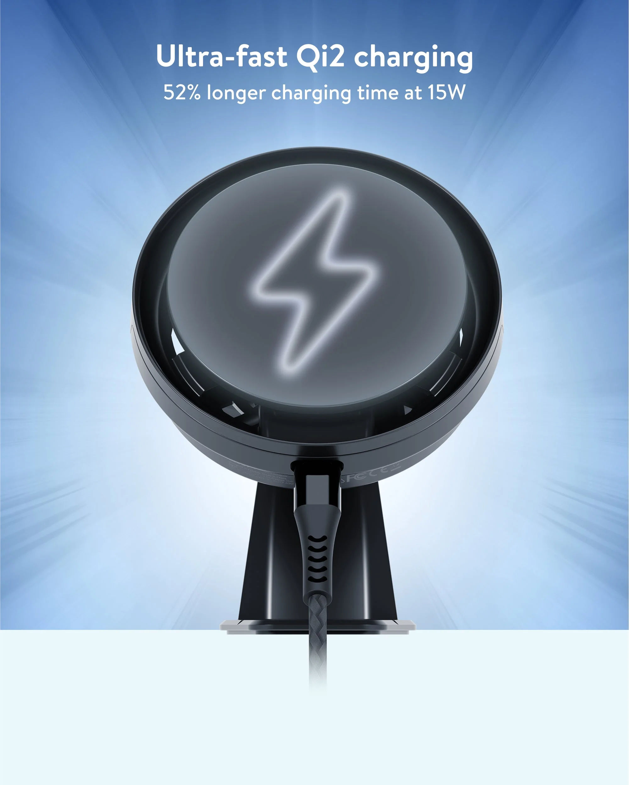 Adhesive Wireless Charging Car Mount - With Qi2 - Image 9