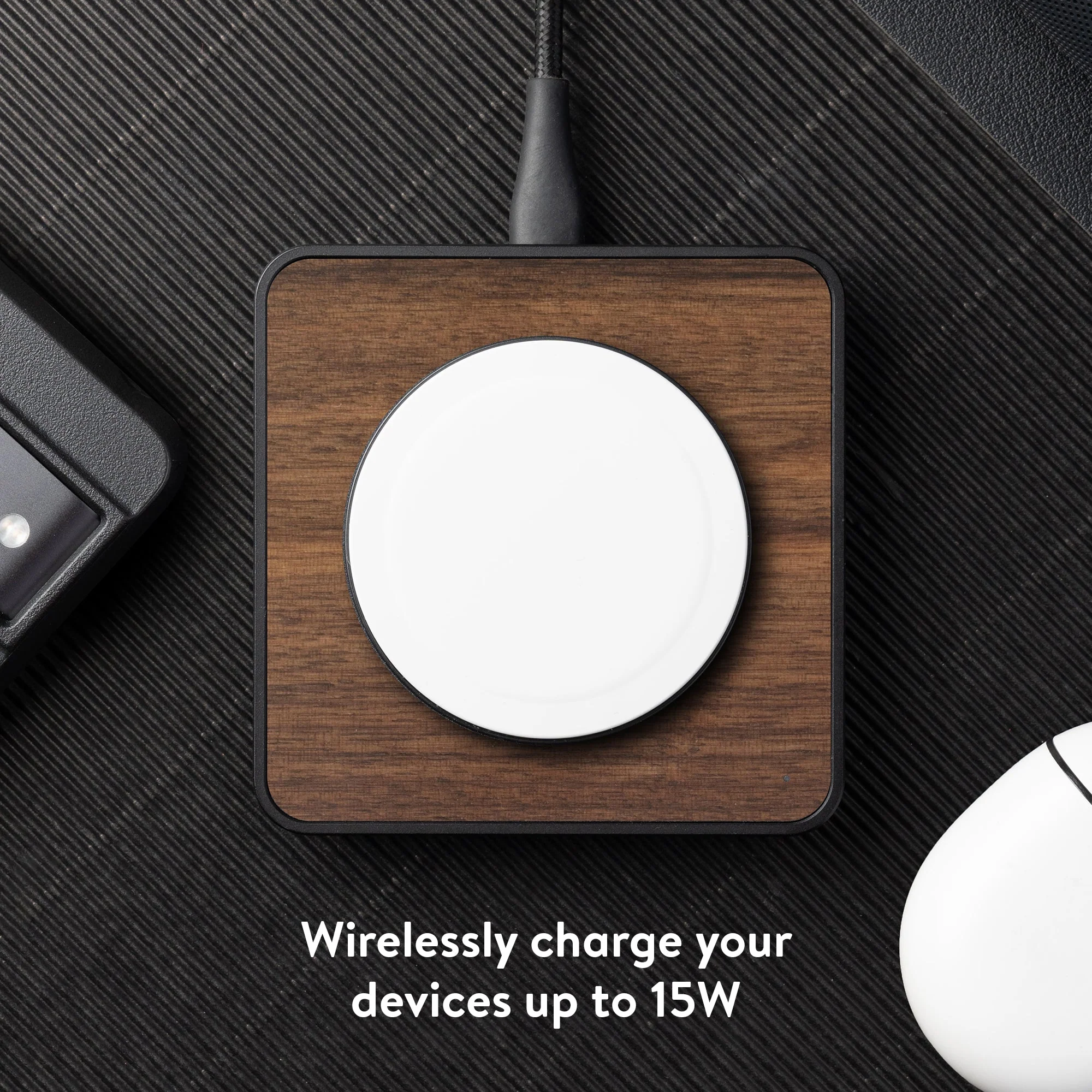 Walnut Wireless Charging Pad - Image 3